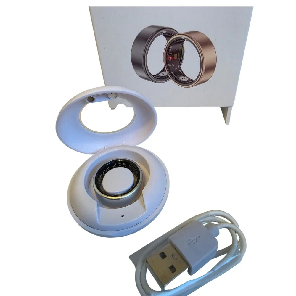JRing Smart Ring Size‎ 9 Silver Fitness Tracker Heart Rate Monitor Wearable